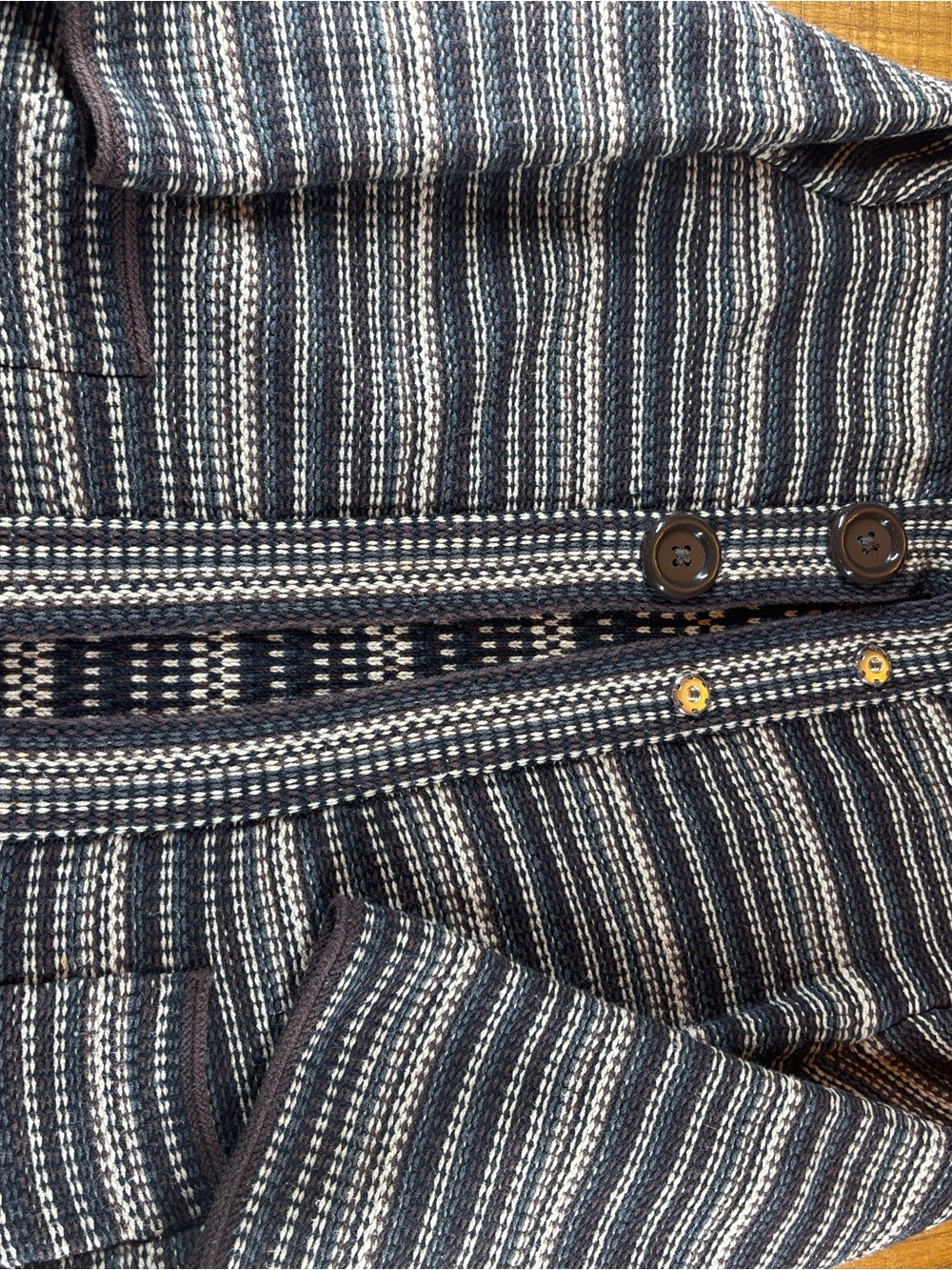 Croft & borrow Striped Knit 3/4 sleeve cardigan large